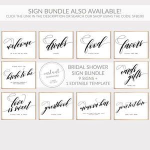 Printable Welcome Sign Black and White, Black Bridal Shower Welcome Sign, Black Baby Shower Welcome Sign, DIGITAL DOWNLOAD - SFB100 - @PlumPolkaDot 