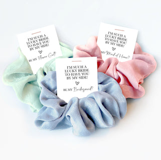 Bridesmaid Proposal Gift, Hair Scrunchie, I&#39;m Such a Lucky Bride, Flower Girl, Maid of Honor, Jr Bridesmaid Proposal, Bridesmaid Box Items