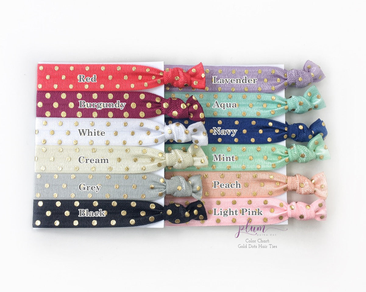 Polka Dot, Glitter & Floral Hair Tie Favors - Hair Accessories for Any Occasion - @PlumPolkaDot 