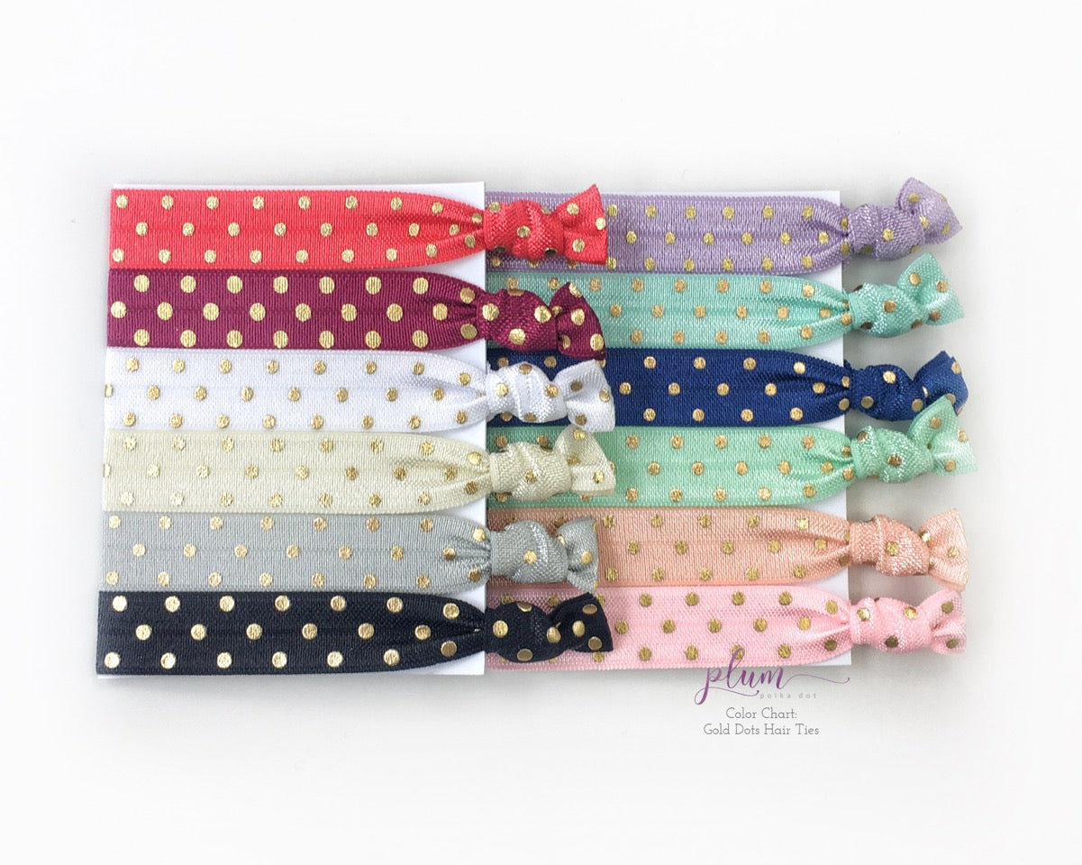 Polka Dot, Glitter & Floral Hair Tie Favors - Hair Accessories for Any Occasion - @PlumPolkaDot 