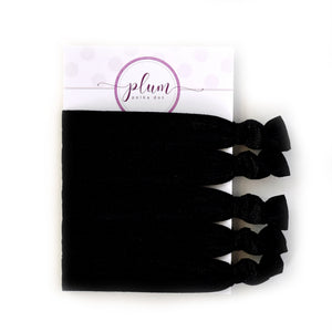 Black Hair Ties - Set of 5 - @PlumPolkaDot 