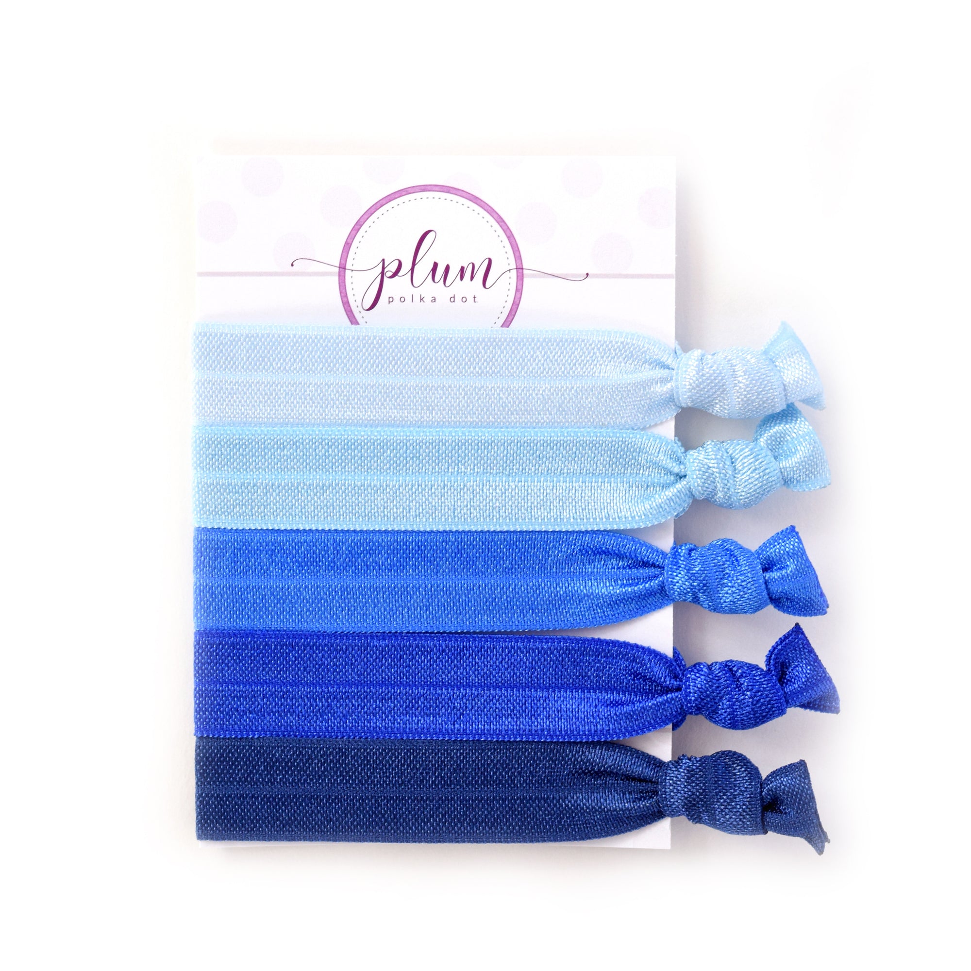 Blue Ombre Hair Ties - Set of 5 - @PlumPolkaDot 