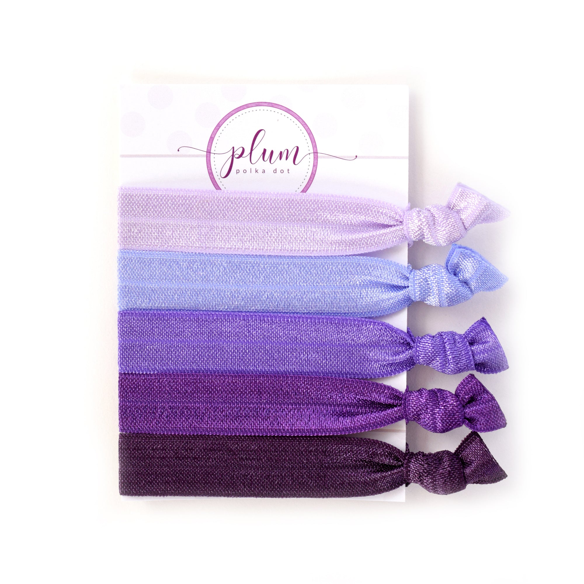 Purple Ombre Hair Ties - Set of 5 - @PlumPolkaDot 