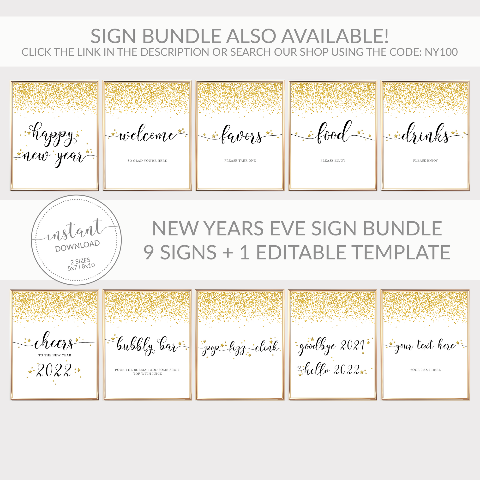 new-year-s-drinks-sign-printable-new-years-eve-decorations-instant-d-plumpolkadot for Free Printable New Years Eve Decorations New Year's Drinks Sign Printable, New Years Eve Decorations, INSTANT D - PlumPolkaDot for Free Printable New Years Eve Decorations