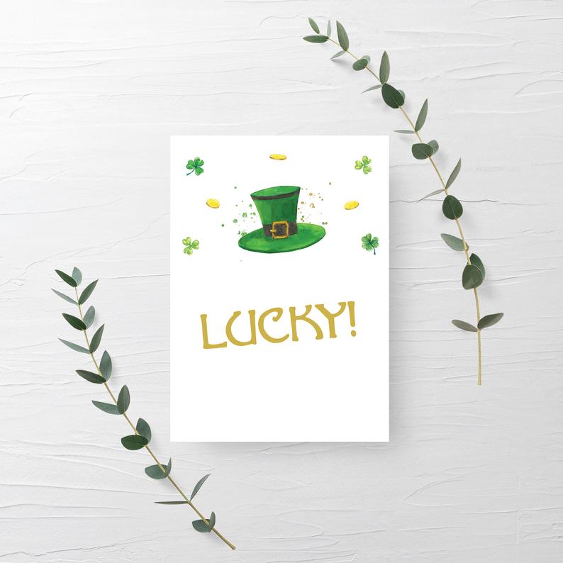 St Patricks Day Lucky Sign Printable, INSTANT DOWNLOAD - SP100