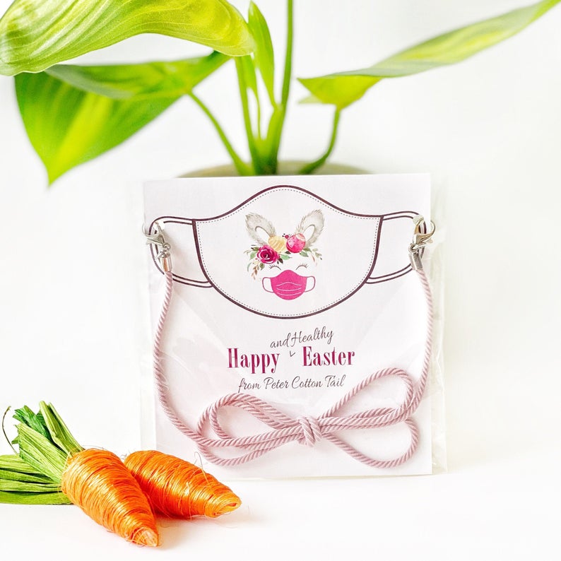 Easter Favor Mask Chain, Easter Basket Stuffers, 2021 Bunny Quarantine Easter - B100