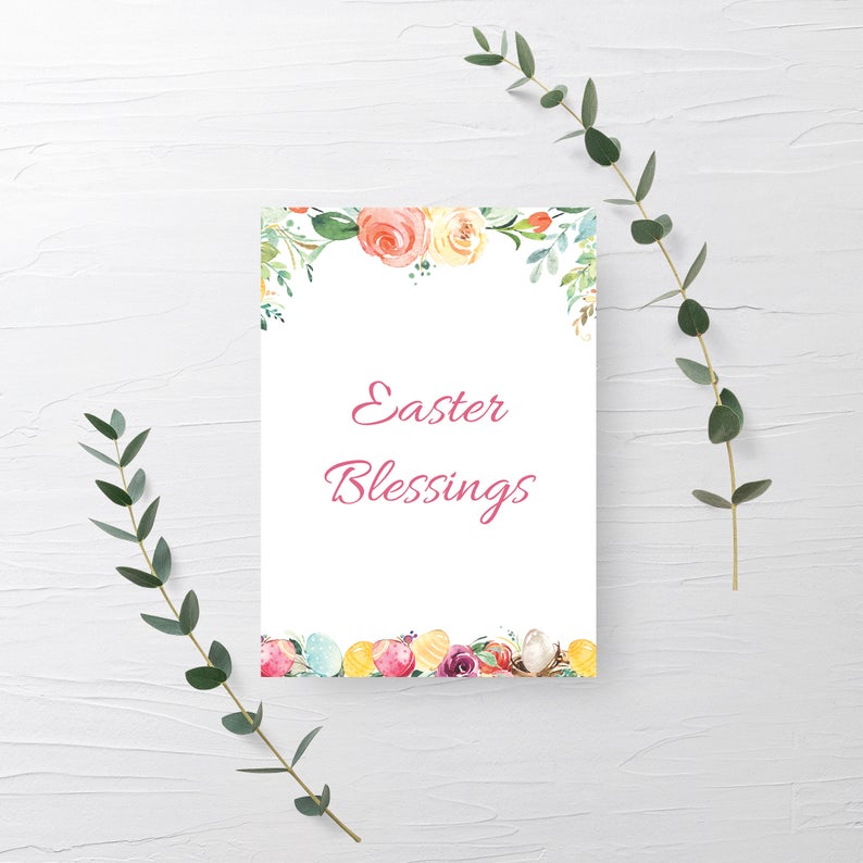 Easter Blessings Sign Printable, INSTANT DOWNLOAD - B100