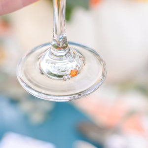 Garden Party Favors Wedding, Floral Wedding Favors, Personalized Wedding Gifts for Guests, Outdoor Wedding Swarovski Crystal Wine Charms - @PlumPolkaDot 