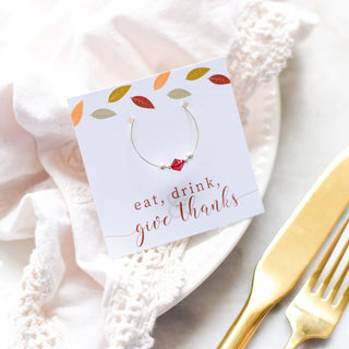 Thanksgiving Favors, Thanksgiving Table Decor, Thanksgiving Decorations, Thanksgiving Dinner Party, Swarovski Wine Charm - FL100