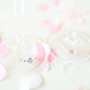 Sip and See Favors, Floral Baby Shower Decorations, Baby Shower Favors Girl, Swarovski Wine Charm - FR100 - @PlumPolkaDot 