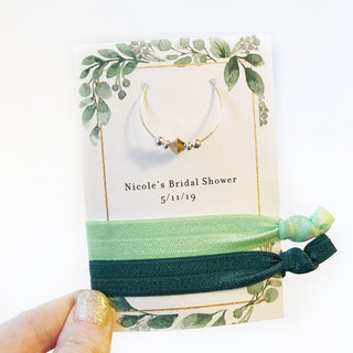 Greenery Bridal Shower Favors, Wine Theme Bridal Shower Favor, Garden Bridal Shower Supplies, Swarovski Wine Charm and Hair Ties -  GFRG100 - @PlumPolkaDot 