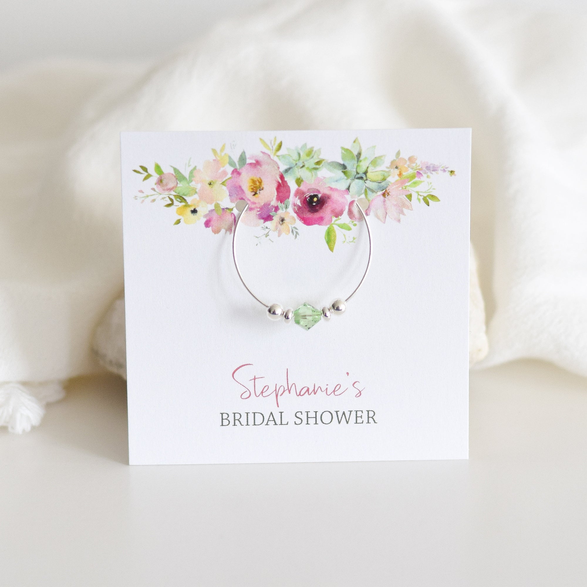 succulent favors for bridal shower Succulent Theme Bridal Shower Favors, Swarovski Crystal Wine Charm