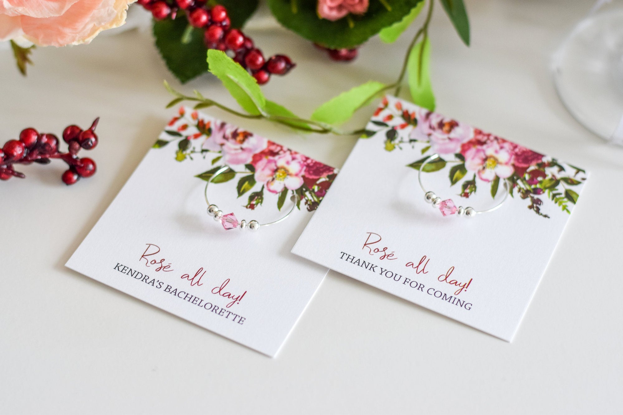Wine Party Favors, Rose All Day Party Favors, Wine Themed Party Gifts for Guests, Wine Themed Birthday Party Favors for Adults, Wine Charms - @PlumPolkaDot 
