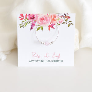 Rose All Day Bridal Shower Favors, Wine Charm Favors Bridal Shower, Winery Bridal Shower Gifts for Guests, Swarovski Crystal Wine Charms - @PlumPolkaDot 