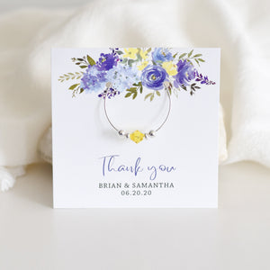 Yellow and Blue Bridal Shower Favors, Blue and Yellow Bridal Shower Favors Guests, Wine Bridal Shower Favors, Swarovski Crystal Wine Charms - @PlumPolkaDot 