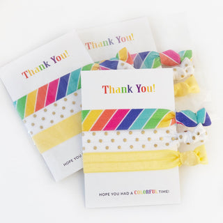 Rainbow Party Favors, Rainbow Party Supplies, Rainbow Party Decorations, Summer Party Favors, Rainbow Birthday Party Favors, Hair Tie Favors - @PlumPolkaDot 