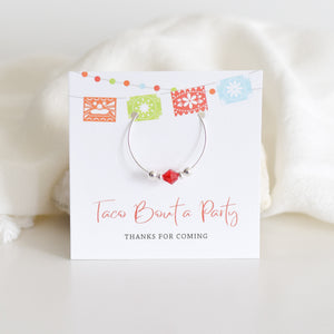 Fiesta Party Favors for Adults, Mexican Party Favors, Cinco De Mayo Party Favors, Taco Party Favors and Decorations, Swarovski Wine Charms - @PlumPolkaDot 