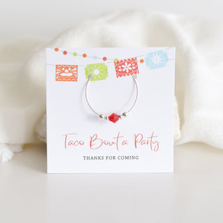 Fiesta Party Favors for Adults, Mexican Party Favors, Cinco De Mayo Party Favors, Taco Party Favors and Decorations, Swarovski Wine Charms - @PlumPolkaDot 
