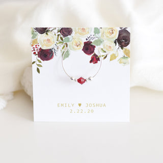 Burgundy Engagement Party Favors, Winter Engagement Party Favors, Fall Engagement Party Favors Guests, Burgundy Gold Engagement Wine Charms - @PlumPolkaDot 