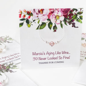 Wine Charm Party Favors for Adults, Wine Birthday Party Favors, Wine Themed Party Decor, Milestone Birthday, Swarovski Crystal Wine Charms - @PlumPolkaDot 