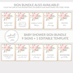 Baby Shower Address an Envelope Sign, Baby Shower Signs Printable, Floral Baby Shower Decorations, DIGITAL DOWNLOAD - FR100 - @PlumPolkaDot 