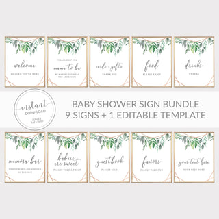 Blush Floral Greenery Baby Shower Welcome Sign Template, Printable Lar -  PlumPolkaDot
