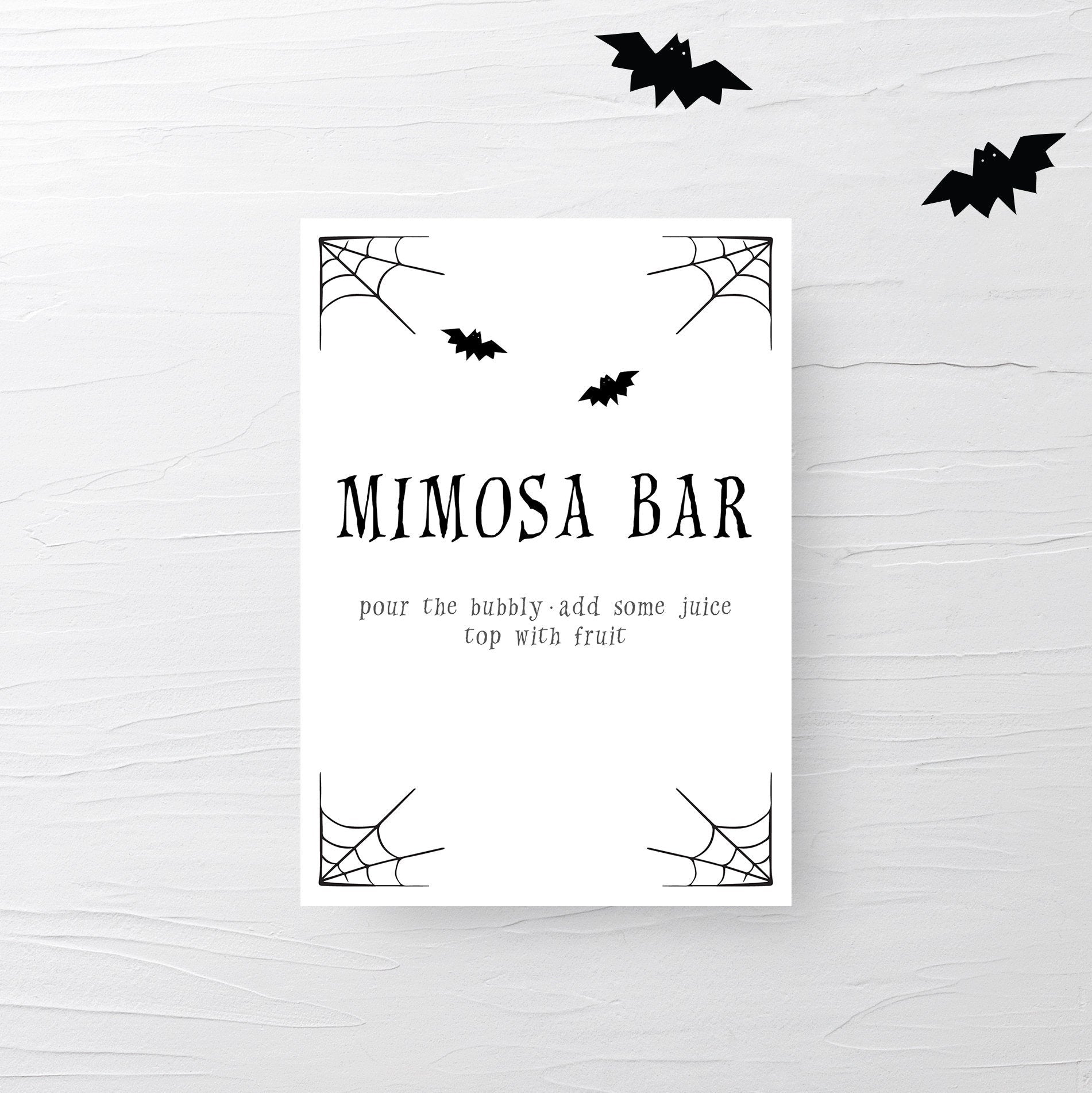 Halloween Party Mimosa Bar Sign, Halloween Brunch Sign, Halloween Party Decor for Adults - INSTANT DOWNLOAD - EDS100 - @PlumPolkaDot 