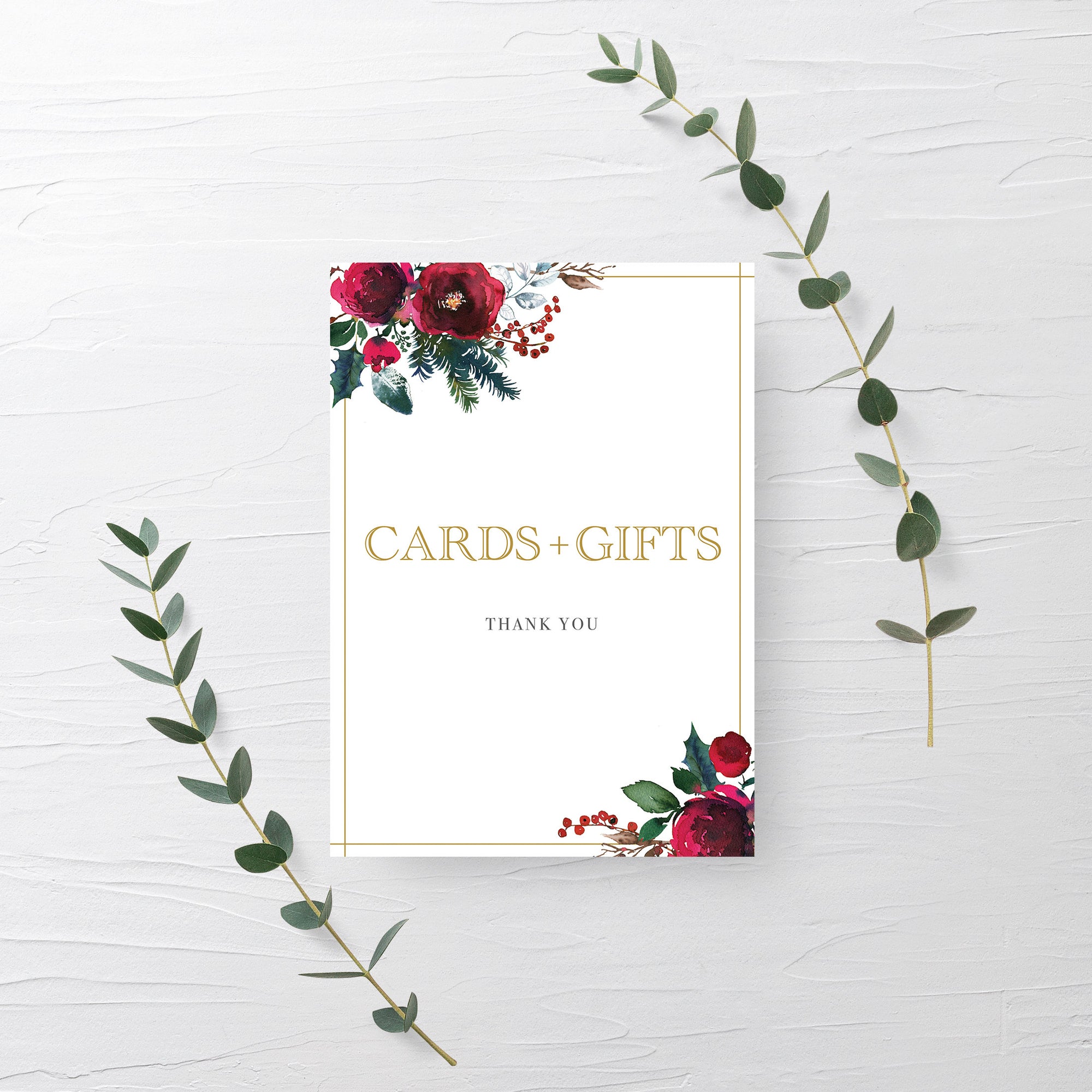 Christmas Wedding Cards and Gifts Sign Printable, Christmas Bridal Shower Cards and Gifts Printable Decorations, INSTANT DOWNLOAD - CG100 - @PlumPolkaDot 