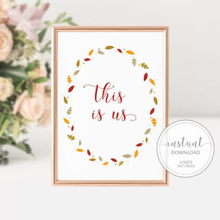 This is Us Sign Digital, Fall Family Sign, Fall Decorations for Home, Autumn Decor for Home, Fall Printable, INSTANT DOWNLOAD - FL100 - @PlumPolkaDot 
