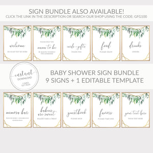 Geometric Gold Greenery Printable Baby Shower Address an Envelope Sign INSTANT DOWNLOAD, Baby Shower Decorations and Supplies - GFG100 - @PlumPolkaDot 