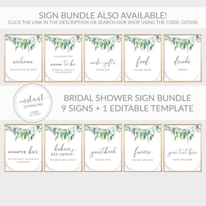 Geometric Silver Greenery Printable Guestbook Sign INSTANT DOWNLOAD, Bridal Shower, Baby Shower, Wedding Decorations Supplies - GFS100 - @PlumPolkaDot 