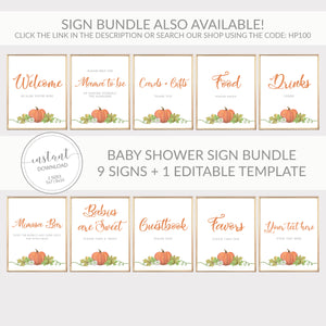 Pumpkin Baby Shower Address an Envelope Sign Printable INSTANT DOWNLOAD, Fall Baby Shower Sign, Pumpkin Baby Shower Decorations - HP100 - @PlumPolkaDot 