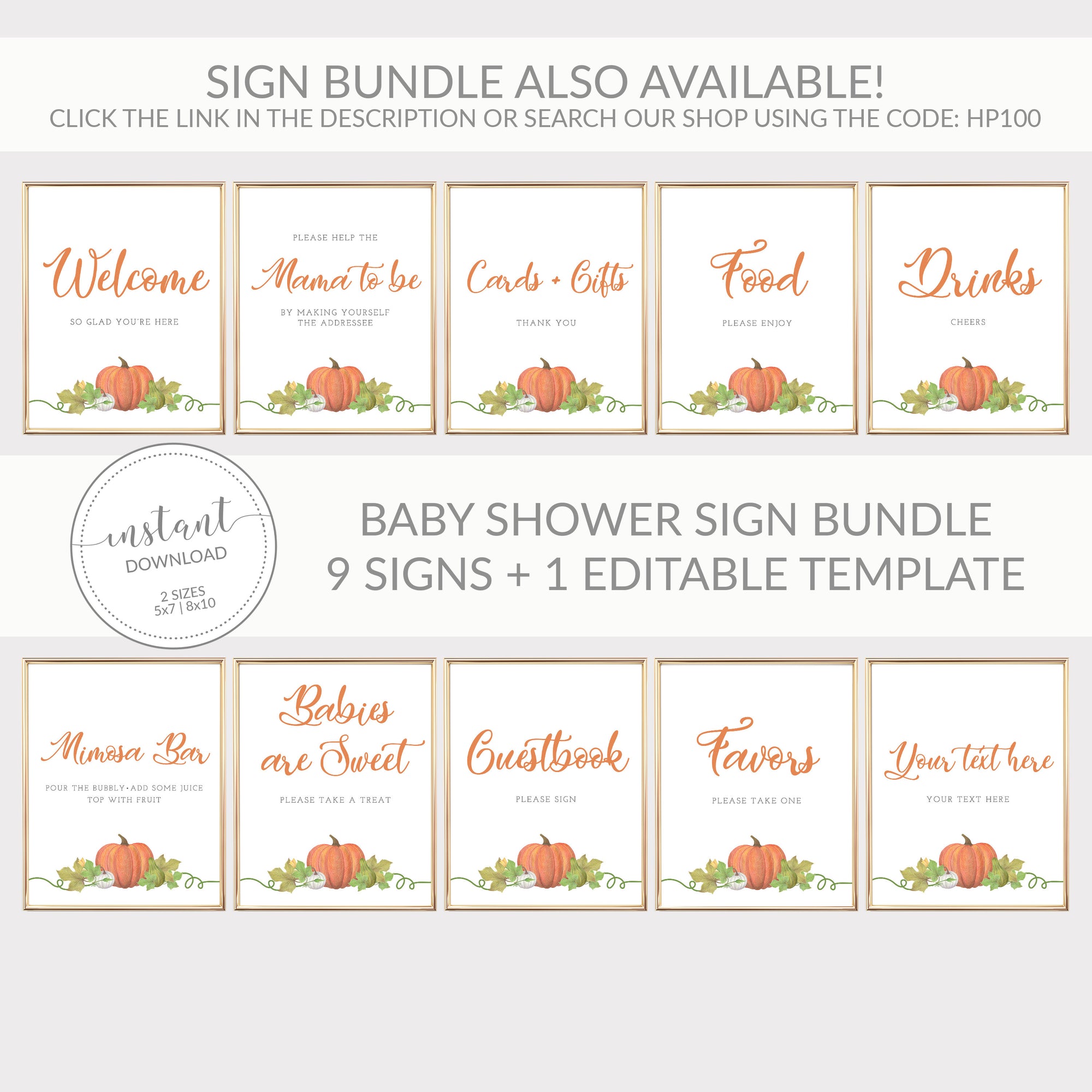 Little Pumpkin Baby Shower Sanitize Before Snuggles Sign, Printable Sip and See Welcome Sign, INSTANT DOWNLOAD - HP100
