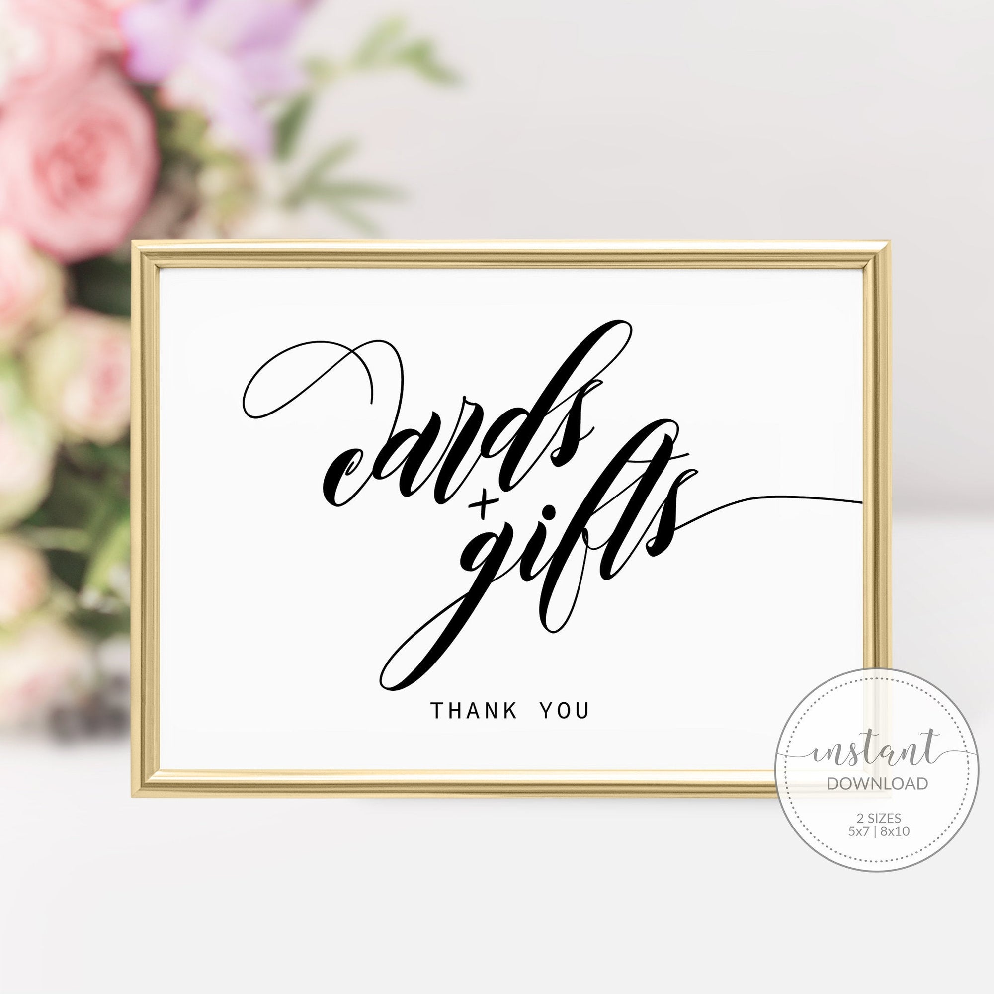Black Script Cards and Gifts Sign Printable, Minimalist Cards and Gift - PlumPolkaDot black-script-cards-and-gifts-sign-printable-minimalist-cards-and-gift-plumpolkadot