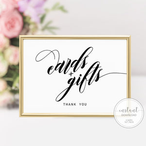 Cards and Gifts Sign, INSTANT DOWNLOAD, Wedding Sign Cards and Gifts, Bridal Shower Decor, Baby Shower Gift Table Sign Printable - SFB100 - @PlumPolkaDot 