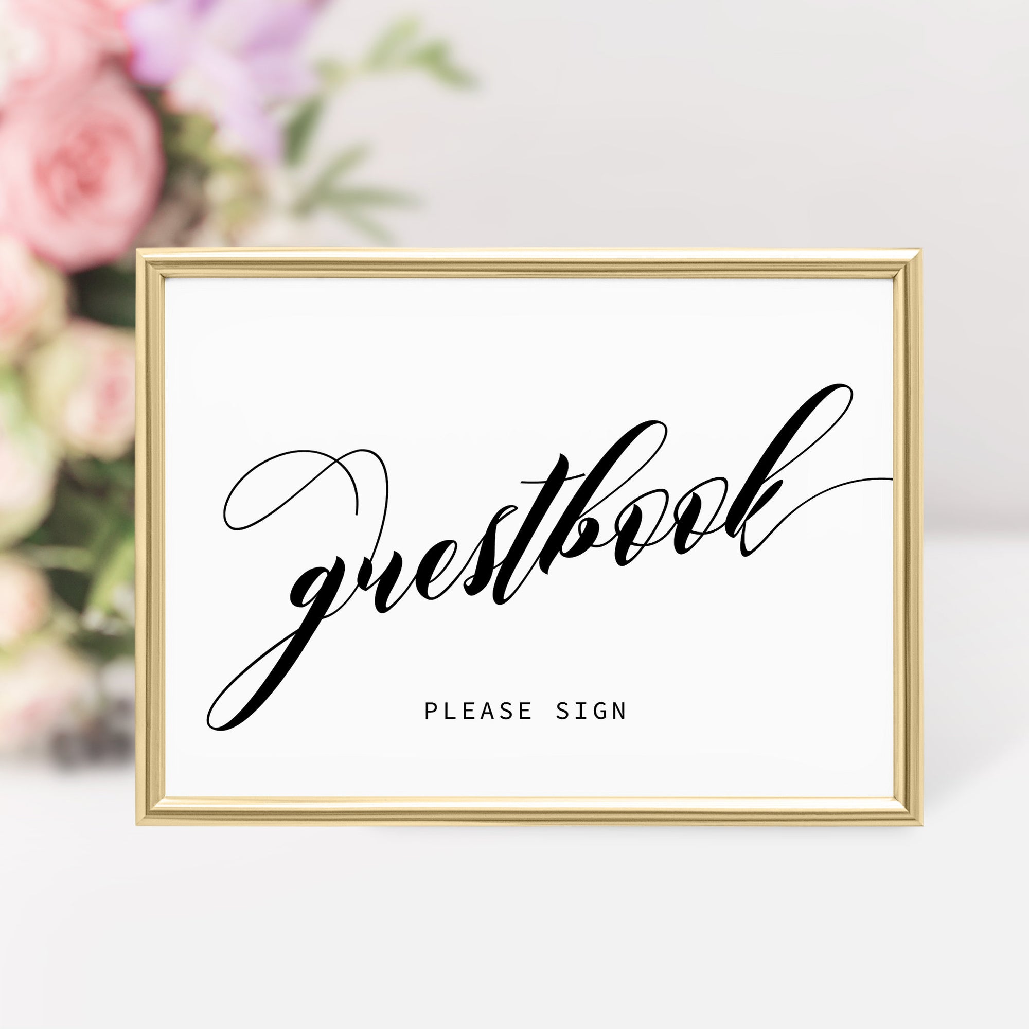 Guestbook Sign Wedding, Minimalist Wedding Guestbook Sign, Bridal Shower Decor, Guestbook Sign Printable, INSTANT DOWNLOAD - SFB100 - @PlumPolkaDot 