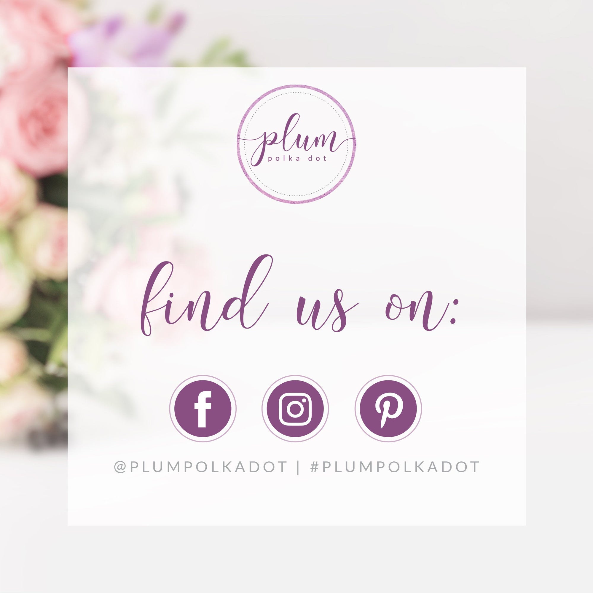 Pink Floral Wedding Place Card Template, Personalized Wedding Name Cards, Blush Printable Place Cards, DIGITAL DOWNLOAD - FR100 - @PlumPolkaDot 