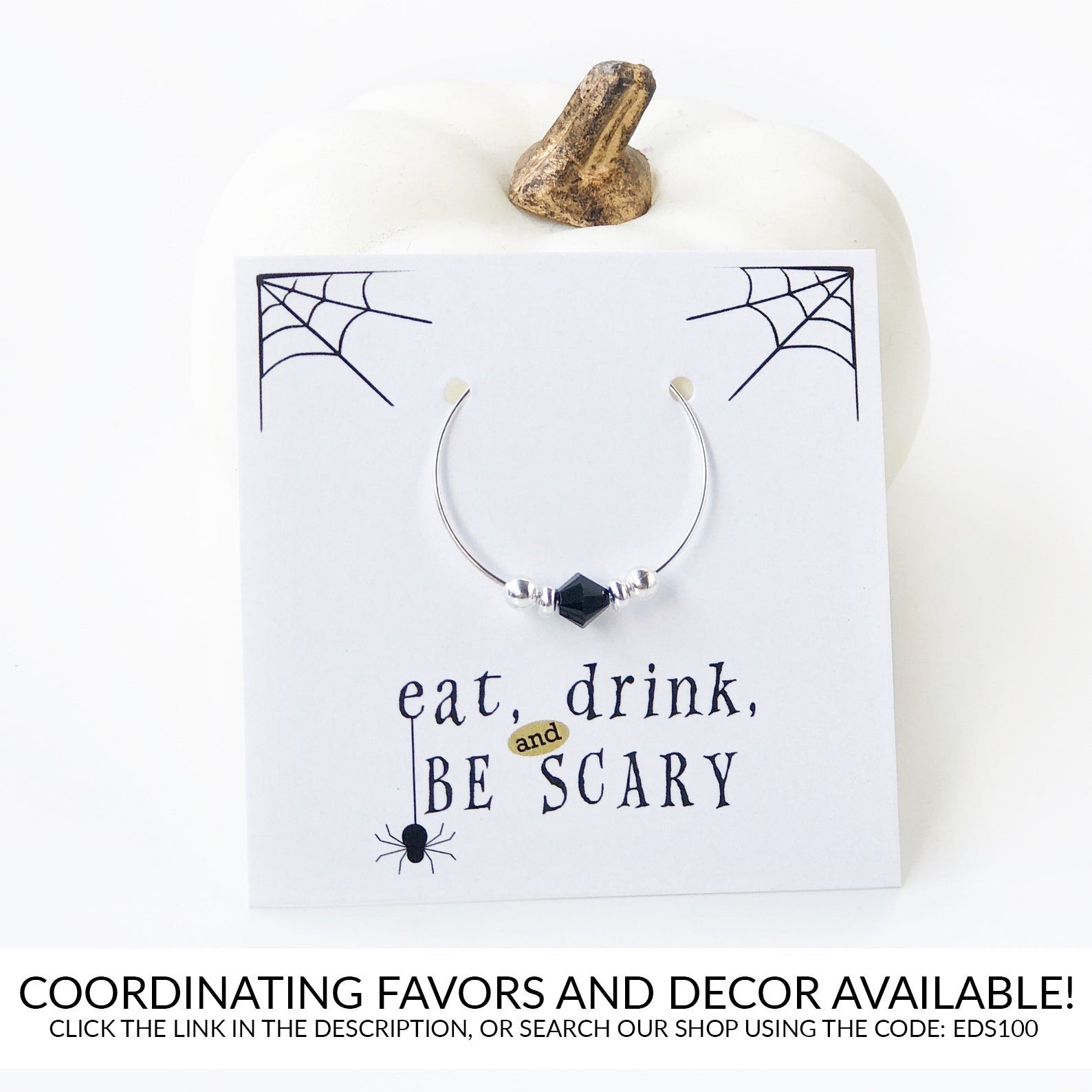 Eat Drink and Be Scary Sign Printable, Halloween Decor Spider, Halloween Decorations INSTANT DOWNLOAD, Halloween Party Decor - EDS100 - @PlumPolkaDot 
