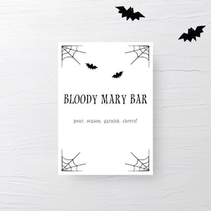 Halloween Party Bloody Mary Bar Sign, Halloween Brunch Sign, Halloween Party Decor for Adults - INSTANT DOWNLOAD - EDS100 - @PlumPolkaDot 