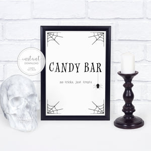 Halloween Candy Bar Sign, Halloween Decorations Printable Sign, Halloween Party Decor, Trick or Treat Sign, INSTANT DOWNLOAD - EDS100 - @PlumPolkaDot 