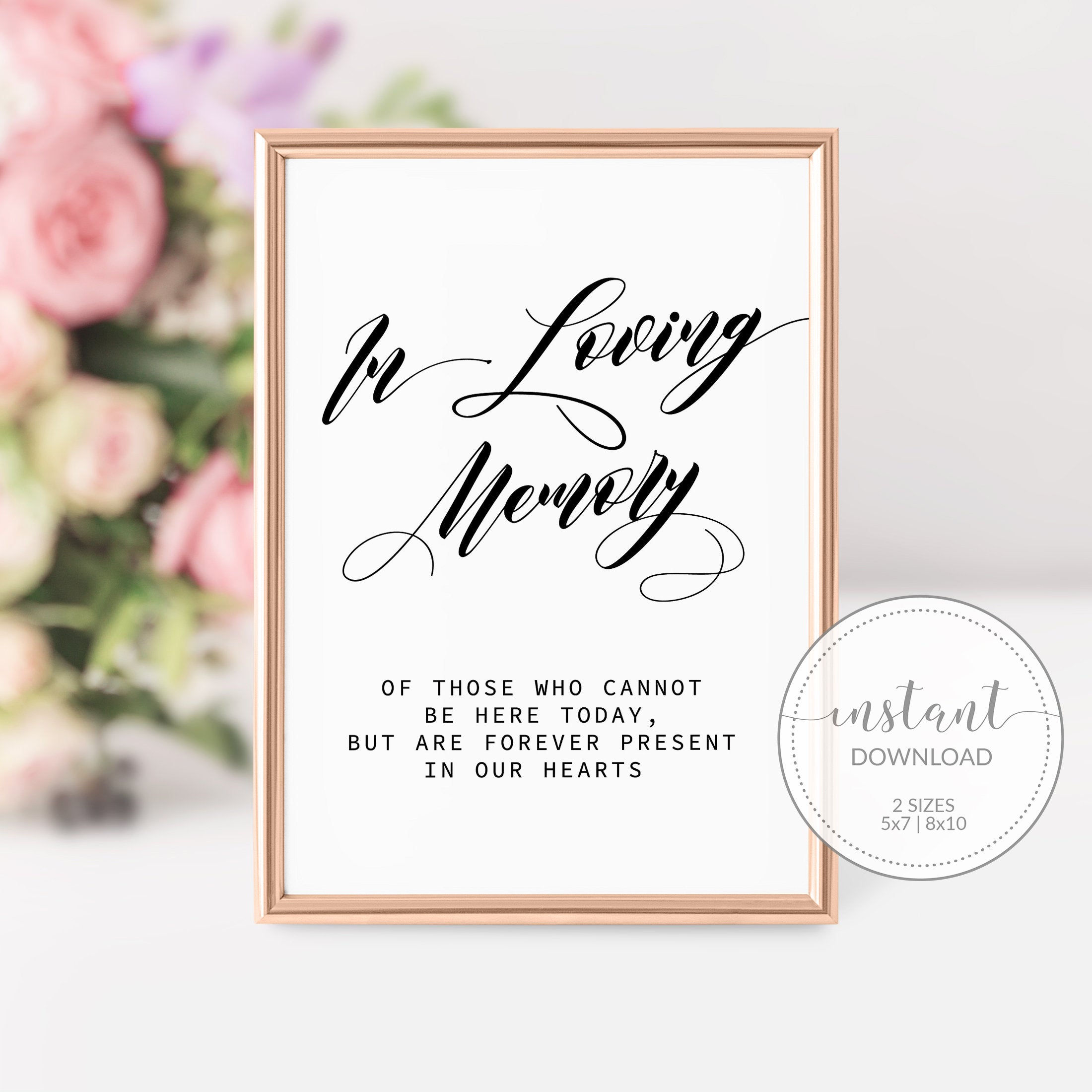 Wedding Memorial Sign, In Loving Memory Wedding Sign Printable, Memorial Table Sign, Remembrance Sign Wedding, INSTANT DOWNLOAD - SFB100 - @PlumPolkaDot 