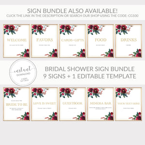 Christmas Bridal Shower Addressee Sign Printable, Address an Envelope Sign, Winter Bridal Shower Decorations, INSTANT DOWNLOAD - CG100 - @PlumPolkaDot 