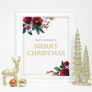 Merry Christmas Sign Printable, Holiday Decor, Christmas Party Printable Decorations, Holiday Party Decor, INSTANT DOWNLOAD - CG100 - @PlumPolkaDot 