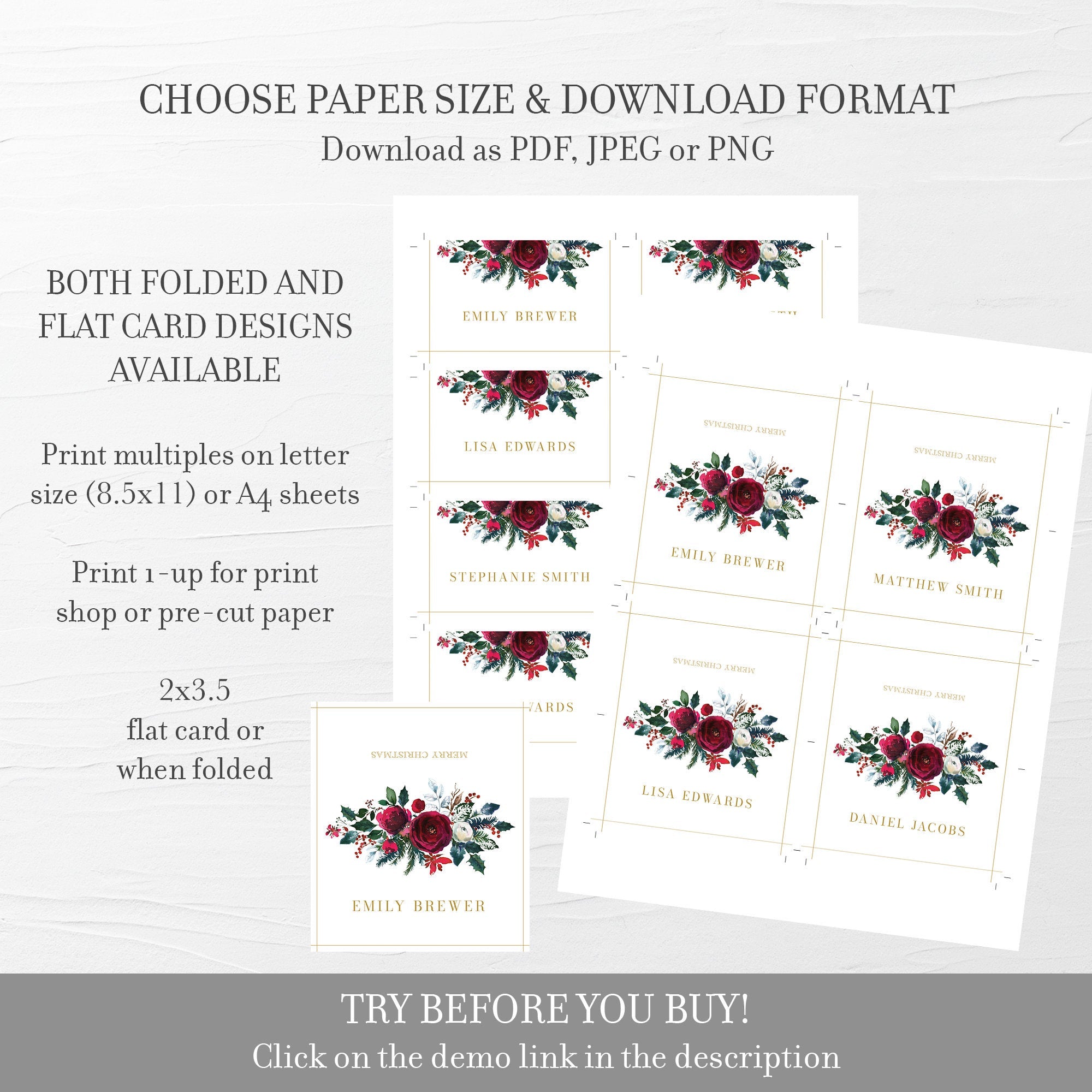 christmas-place-card-template-printable-winter-name-card-editable-in-plumpolkadot for Editable Free Printable Christmas Place Cards Template Christmas Place Card Template, Printable Winter Name Card, Editable IN - PlumPolkaDot for Editable Free Printable Christmas Place Cards Template