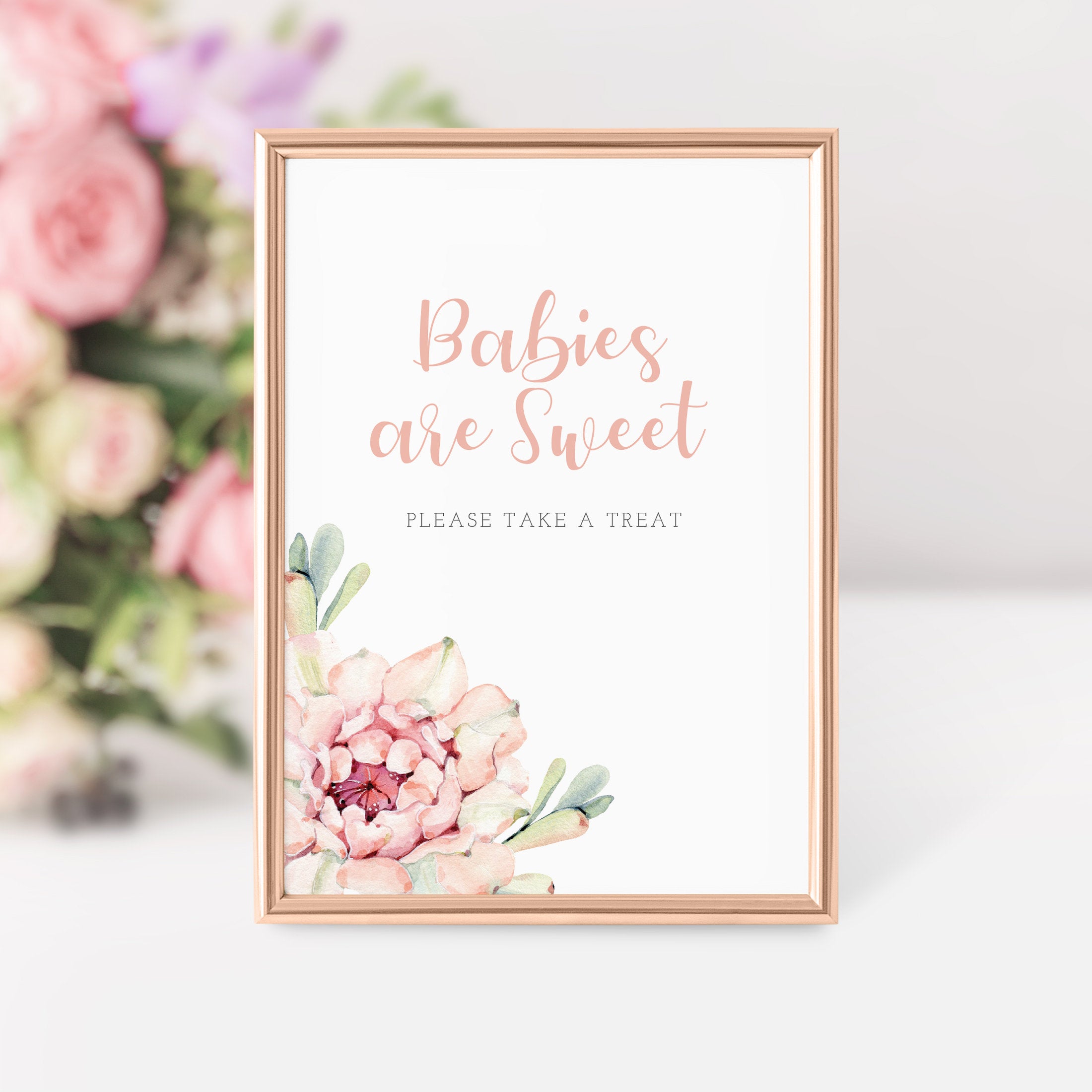 Succulent Baby Shower Dessert Table Sign Printable, Babies Are Sweet Treat Sign Printable, Cactus Baby Shower, DIGITAL DOWNLOAD - CS100 - @PlumPolkaDot 