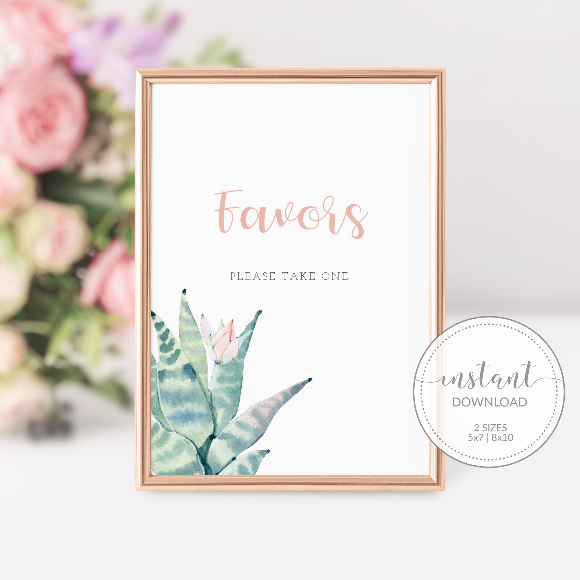 succulent bridal favors Succulent Favors Sign Printable, INSTANT DOWNLOAD - CS100