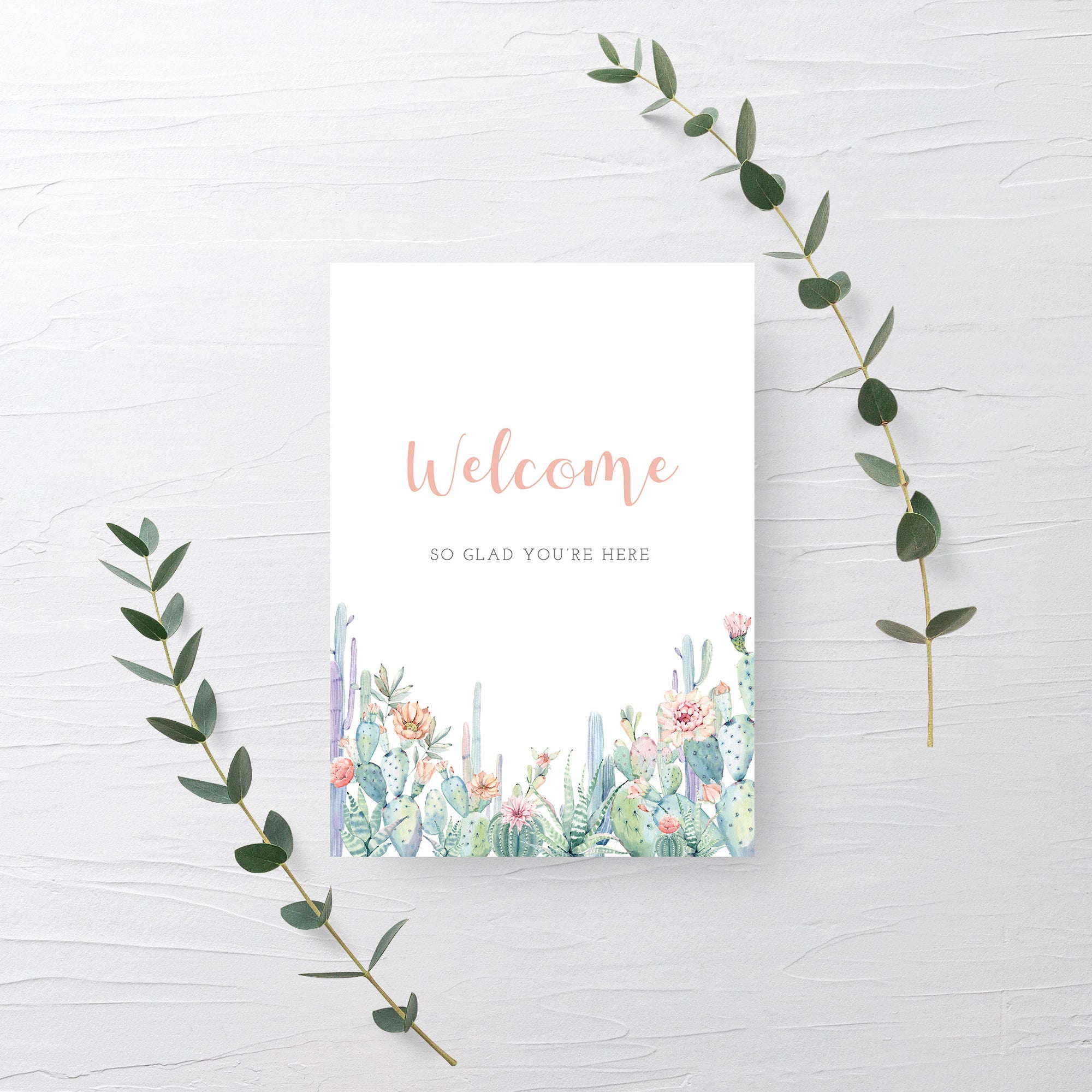 welcome succulent sign Succulent Welcome Sign Printable, Cactus Welcome Sign, INSTANT DOWNLOA