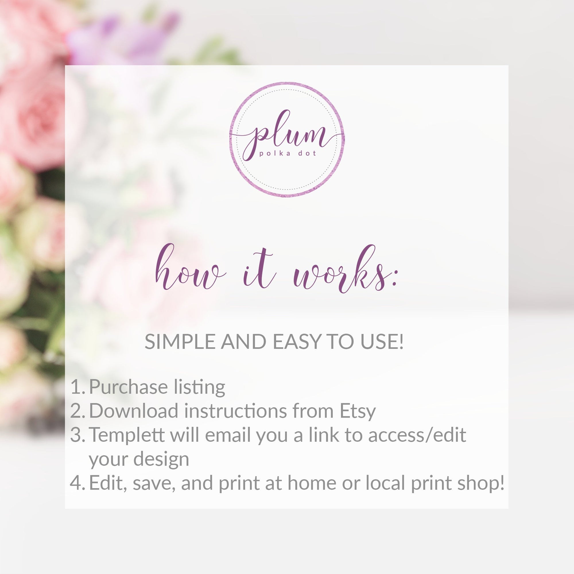 Pink Floral Baby Shower Invitation Girl Instant Download, Printable Girl Baby Shower Invite Template, DIGITAL - FR100