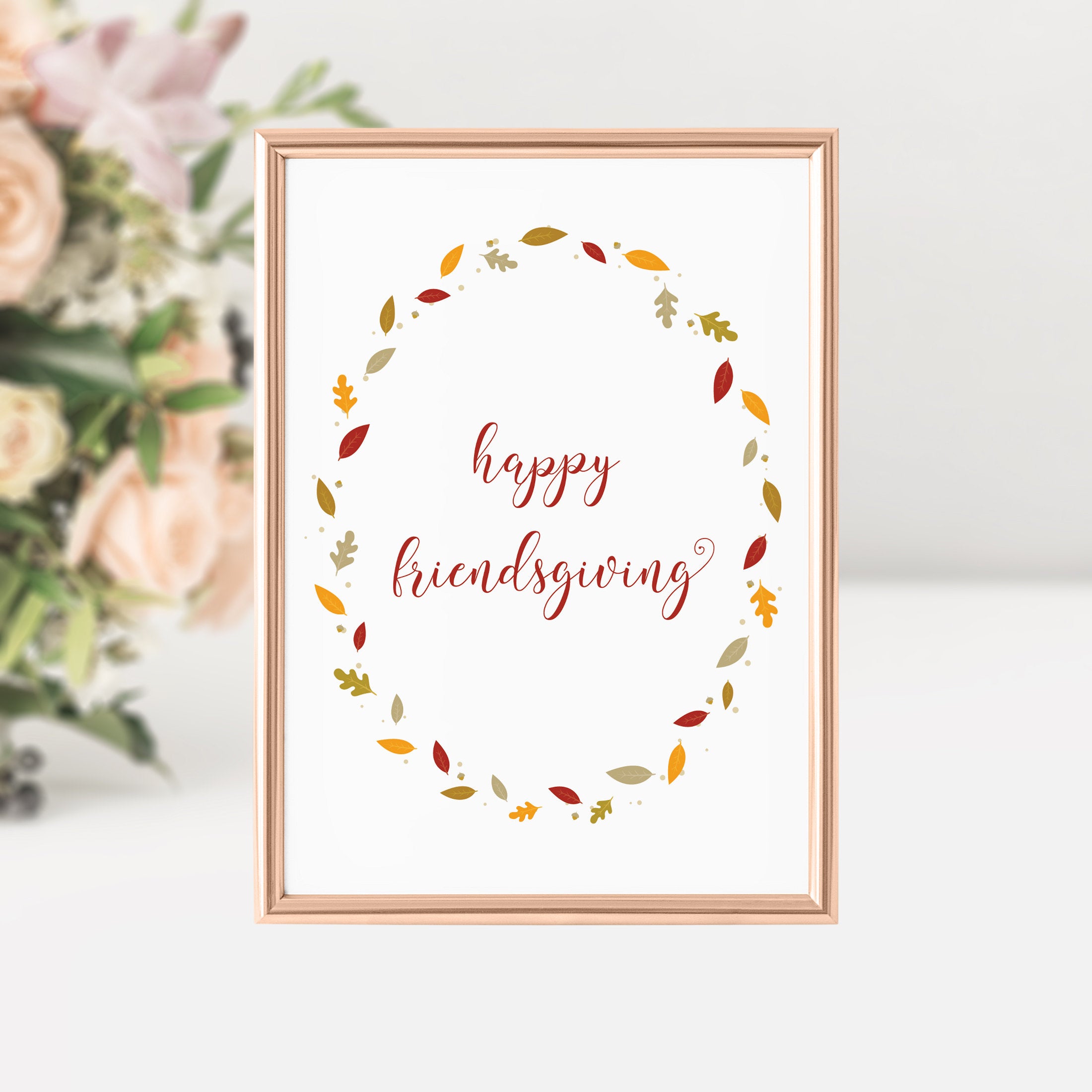 Happy Friendsgiving Sign Printable, Friendsgiving Decor, Friendsgive Sign Printable, INSTANT DOWNLOAD - FL100 - @PlumPolkaDot 