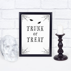Trunk or Treat Decorations, Trunk Or Treat Ideas, Black and White Halloween, Trunk Or Treat Sign, Truck or Treat, INSTANT DOWNLOAD - EDS100 - @PlumPolkaDot 
